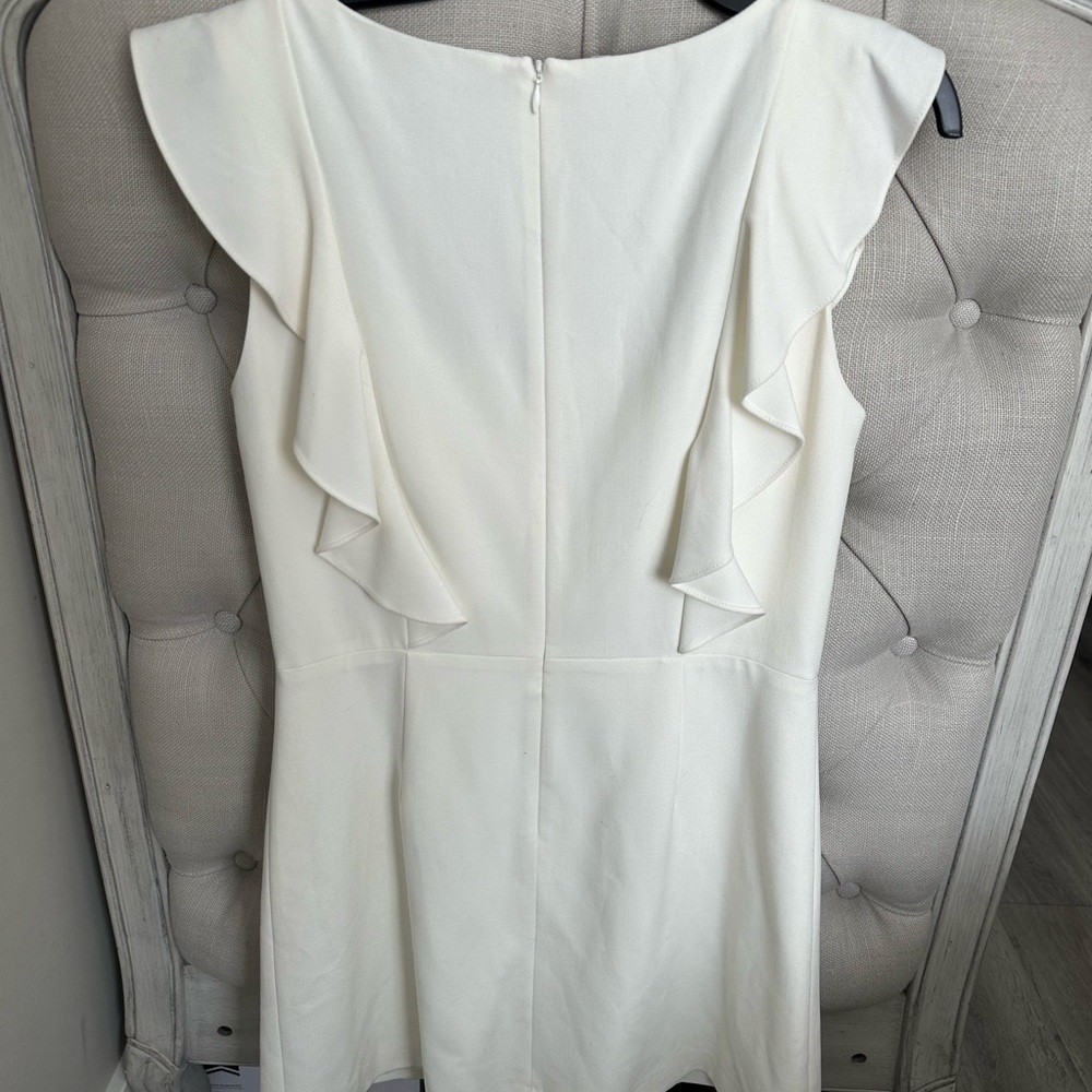 French Connection White Ruffled Sheath Mini Dress - Picture 2 of 2